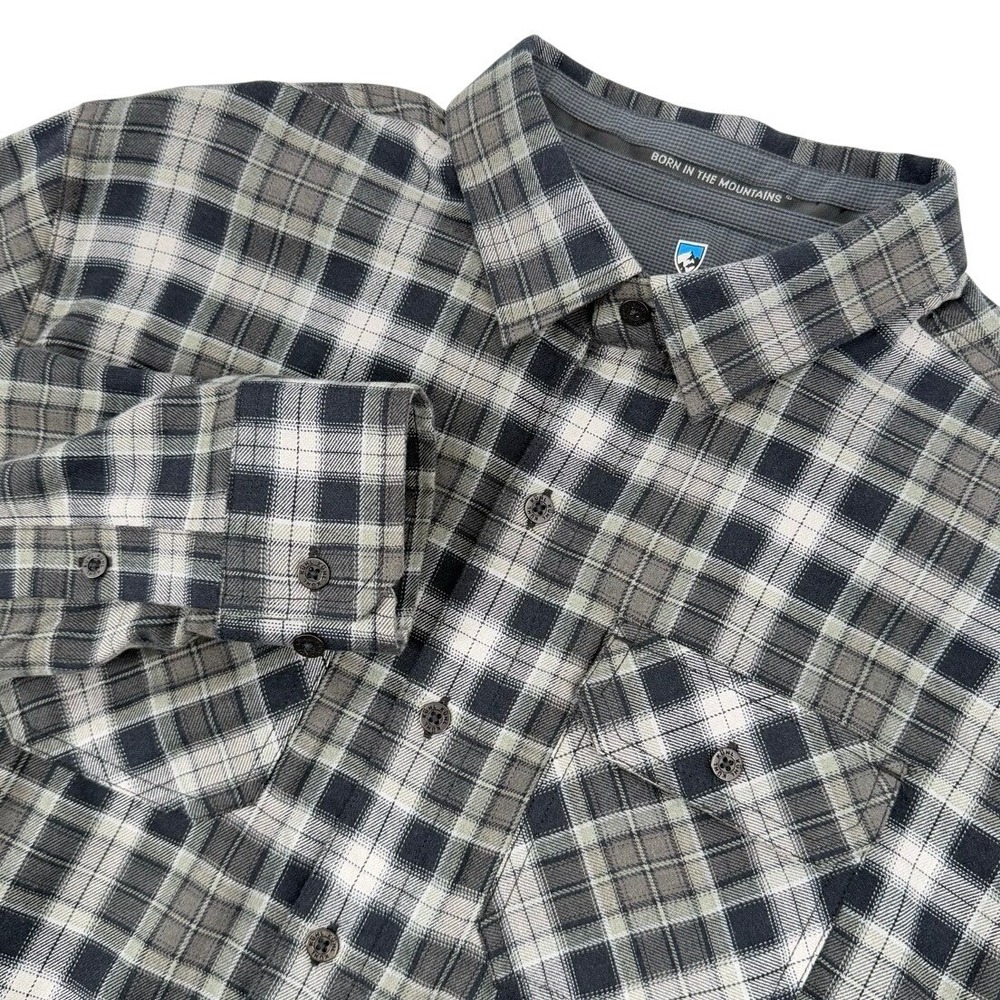 Kuhl Dillingr Flannel Mens Medium Button Up Shirt Long Sleeve Outdoor Hiking